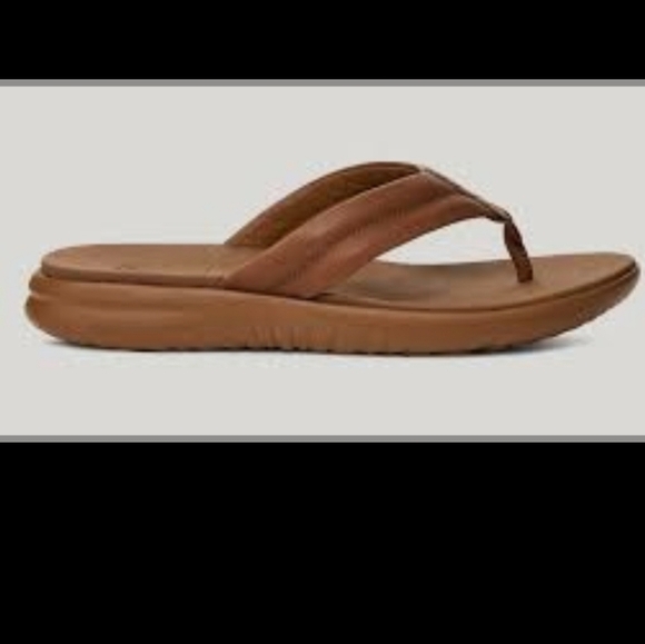 UGG MEN\'S UNION FLIP FLOPS CHOCOLATE SZ9